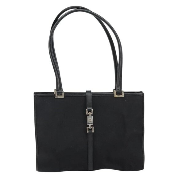 GUCCI Jackie Shoulder Bag Nylon Black Silver - Picture 2 of 16